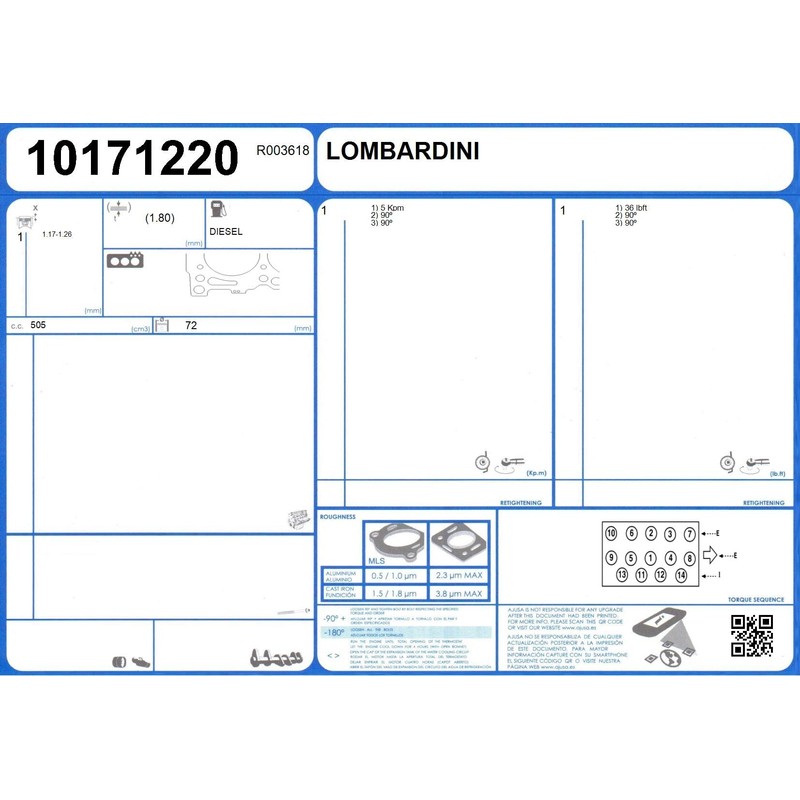 Ajusa 10171220 Gasket, Cylinder Head
