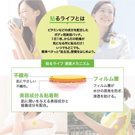 Stick-on Life A-patch [Beta Carotine, Vitamin C Derivative/Beauty Ingredients] Moisturizing Body Beauty Patch, Moisturizing, Dry (10 Sheets/2 Sheets x 5 Sheets)