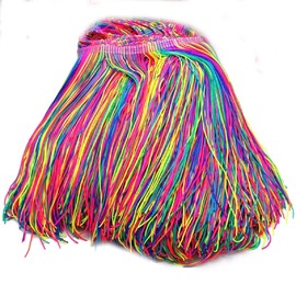 Yalulu 10 Yards 15 cm Width Rainbow Fringe Tassel Trim, Polyester Latin Fringe Tassel Trimming Lace DIY Macrame Samba Dance Dress Stage Clothes Curtain Trim