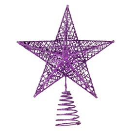 BinaryABC Christmas Tree Topper Star,Glittering Christmas Tree Decoration Ornaments,20cm (Purple)