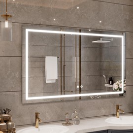 24"x32" LED Bathroom Mirror with Front Lights, Dimmable Vanity Mirror with Anti-Fog, Wall Mounted Lighted Mirror for Bathroom, CRI 90+ Brightness, Horizontal or Vertical Hanging