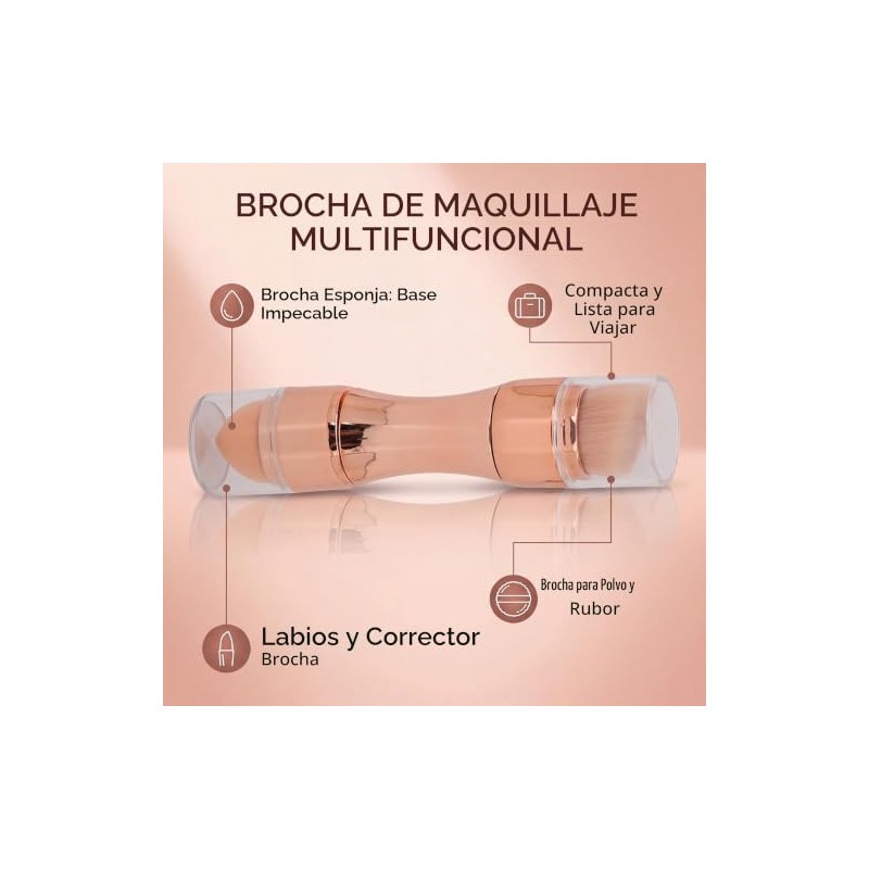 Brocha de Maquillaje 4 en 1, Mini Brocha de Maquillaje