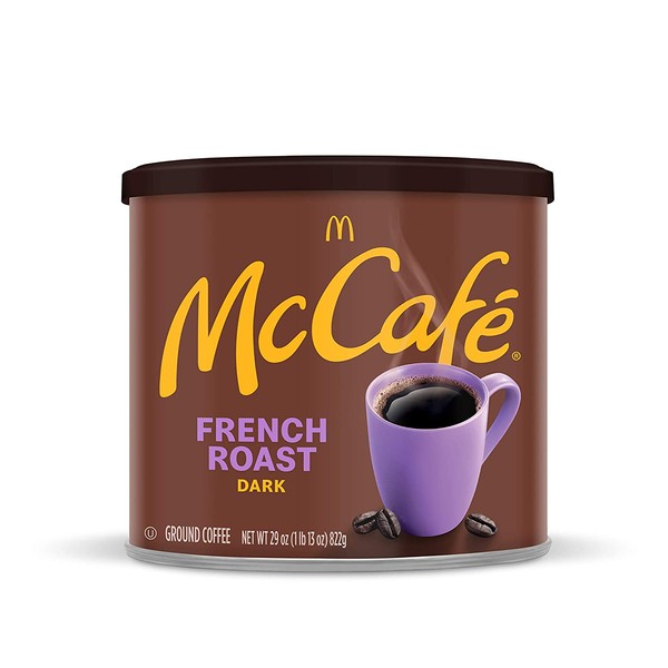 McCafe Dark Roast Ground Coffee, Canister, French Roast 29 Ounce