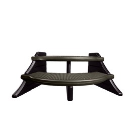 Confer Plastics The Edge Spa Step, 40-Inch Wide Hot Tub Stairs, Multipurpose Indoor/Outdoor Step Stool with Oversized Treads and 2-Tone Design, Deep Grey