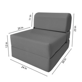 Danfuton Portable Sleeper Chair Folding Foam Beds, Sofa, Couches 6x24x70 Gray