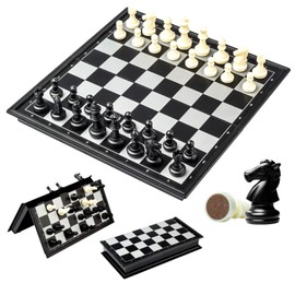 EACHHAHA Chess Game Magnetic Travel Game High Quality Foldable Chess Board Chess for Children (25 x 25 cm)