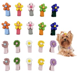 Lopsity Pet Hair Clips Dog Hair Clips Flower Dogs Hair Bows Cute Puppy Dog Hair Multicolor Cat Hair Accessories Grooming Costumes Supplies for Cats Dog Puppy (Style 2-B-30pcs)