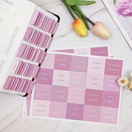 Bible Tabs, Bible Journaling Supplies, Large Print Bible Tabs for Women and Men, 66 Bible Index Tabs Old and New Testament, Bible Accessories, Include 14 Blank Bible Book Study Tabs - Pink