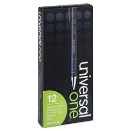 UNV15511 - Universal Comfort Grip Ballpoint Retractable Pen,Blue