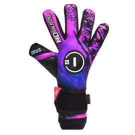 N1 Goalkeeper gloves Zeus UGT+. Football Gloves Ultralight with Hybrid Roll-Negative Cut and German Latex UGT+ Palm.Soccer Goalie Gloves Ultra Fitted for Adults. Purple Color. Size 7