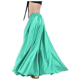 Indio Moda Mujer Satén Full Circle Swing de Halloween danza del vientre tribal falda, Turquoise