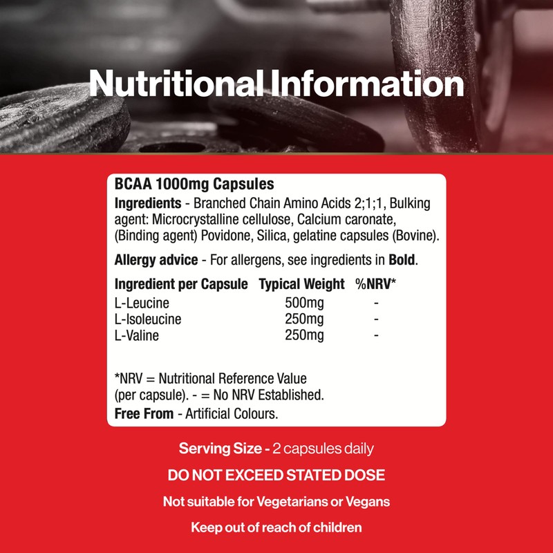 Supplements Direct - Amino BCAA Capsules - 1000mg - 120