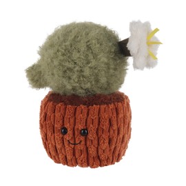 Apricot Lamb Spherical Cactus Plant Flower Plush Toys for Kids, Soft Cute Cuddly Toy for Baby Girls and Boys, Fluffy Ball Shaped Cactus Plant, Green, 18 cm