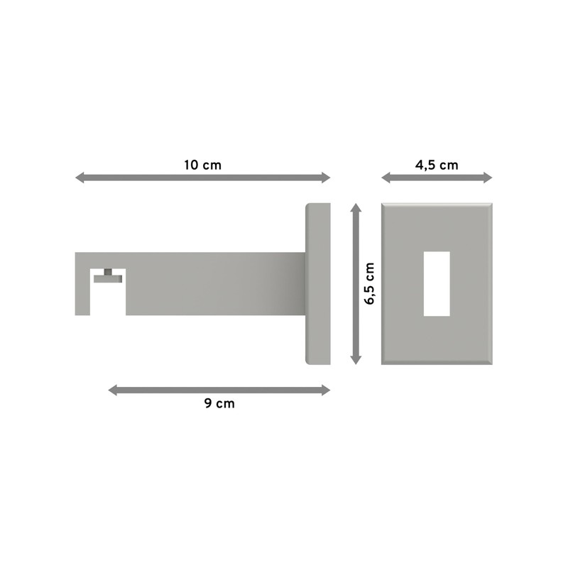 Interdeco Smartline Inner Rail Bracket/Wall Bracket White 9 cm Distance