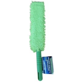 Simoniz Microfiber Flexible Duster for Dusting Blinds, Vents, Car Interior & Electronics – Reusable Bendable Dust Cleaner Wand – 3" x 16", Bright Green (1-Pack)