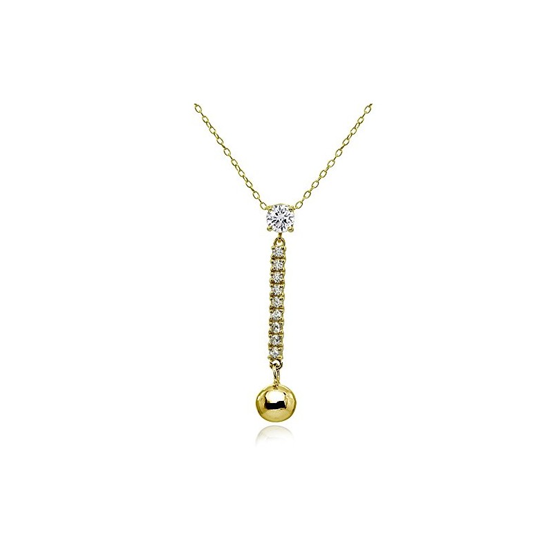 Hoops & Loops Yellow Gold Flashed Sterling Silver Cubic Zirconia