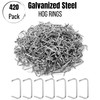 Mr. Pen- Galvanized Hog Rings, 3/4", 420 Pcs, Hog Rings