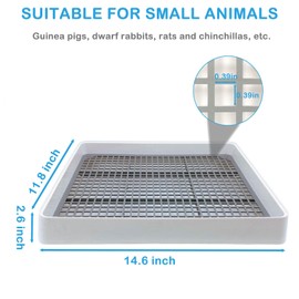 RMNHPTK Rabbit Litter Box Guinea Pig Training Pan with Grid Rabbit Litter Pan Pet Toilet Small Animals Potty Tray for Guinea Pigs Chinchillas Rats Dwarf Rabbits Ferret Hedgehogs