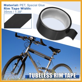 Partuto Width 35mm Length 10m Tubeless Rim Tape Bike Rim Strip Tape Black Replacement