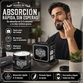 Kit 2 Meses — Bálsamo Activador de Crecimiento de Barba con Biotina y Bergamota 20% | Estimulante para Hombres | Hace Crecer Vello Facial donde no hab
