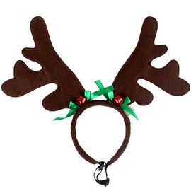 KUDES Dog Christmas Reindeer Antlers Headband Classic Elk Hat Headwear Pet Costumes Accessories 11 * 12.6‘’