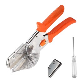YIXISI 12 PCS Gasket Shear Mitre Cutter, 45° -135° Multi Angle Trim Cutter, with 10 Spare Blade and 1 Screwdriver, for Cutting PVC PPR PE Pipe Branch Wire Gasket, Orange