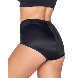Leonisa Women's Postpartum Panty with Adjustable Belly Wrap, 1 pack, Black, Large