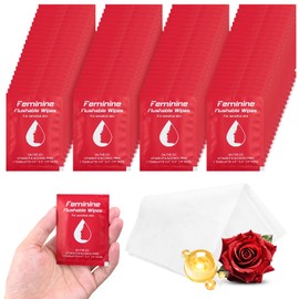 Feminine Wipes Individually Wrapped, Flushable Wipes Travel,Travel Wipes for Women,Feminine Care Wet Wipes Travel Size Vaginal Wipes for Adult, Girl and Homeless100