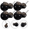 LALAFINA 4pcs Directional Silent Castor Wheels for Office Chair Rotation