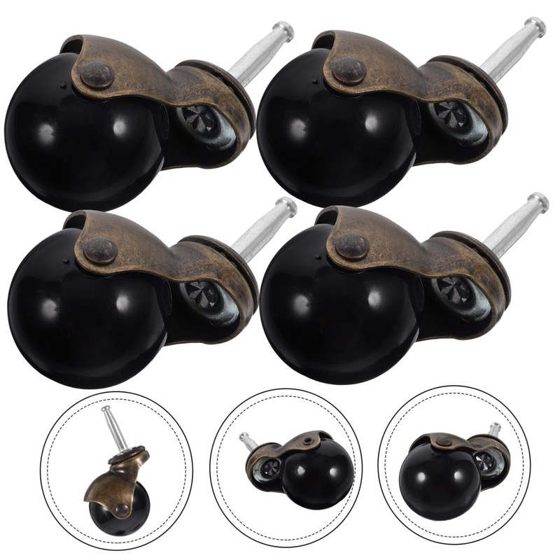 LALAFINA 4pcs Directional Silent Castor Wheels for Office Chair Rotation