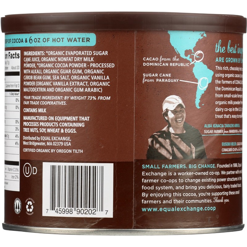Equal Exchange Hot Cocoa Mix, Cans Chocolate, 12 Oz (ogh-equalch)