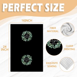 ZMNGDOQD Easter Kitchen Towels, He is Risen Easter Decorative Dish Tea Hand Towels for Kitchen Bathroom Decor, Easter Bathroom Towels, Easter Decor, Eucalyptus Leaves Easter Hand Dish Towels 16x24in