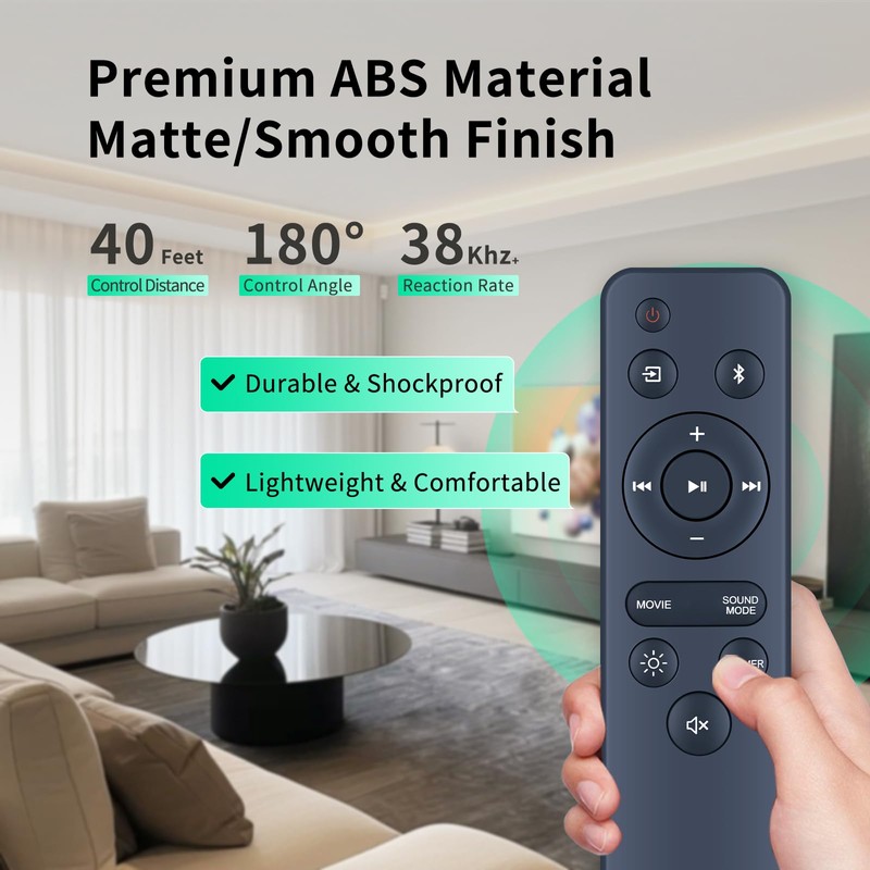 Soundbar Remote Control Applicable for Onn Soundbar 100075108 20 Inch