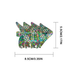 Juneyemo Christmas Hair Clips, Christmas Tree Hair Clips for Thick Hair, Acrylic Hair Clips (Green)