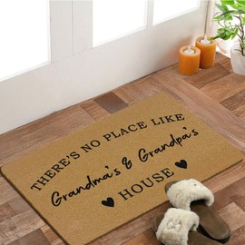 EGBTL Funny Grandma's and Grandpa's House Coir Door Mats Outdoor, Grandparents Gifts Front Door Mat Outside Entrance, Funny Doormat Outdoor Indoor Entrance for Home Entryway Decor, 17x30in