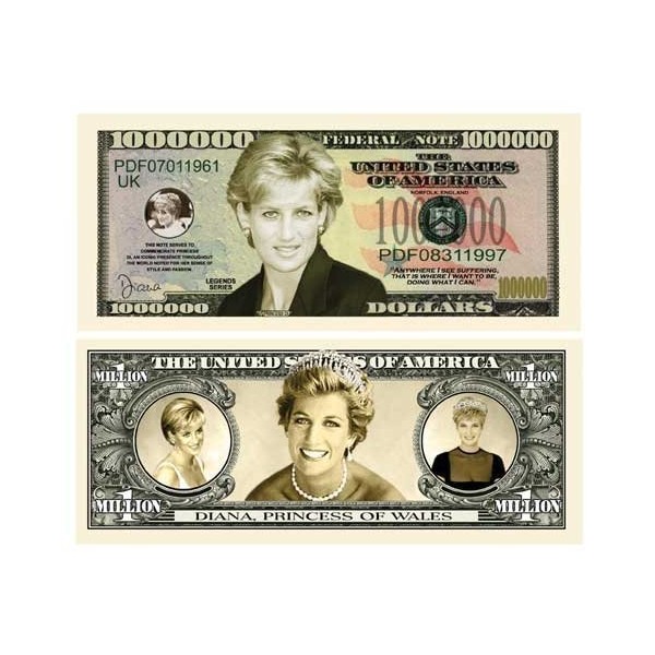 Set of 25 - Princess Diana Million Dollar Bill