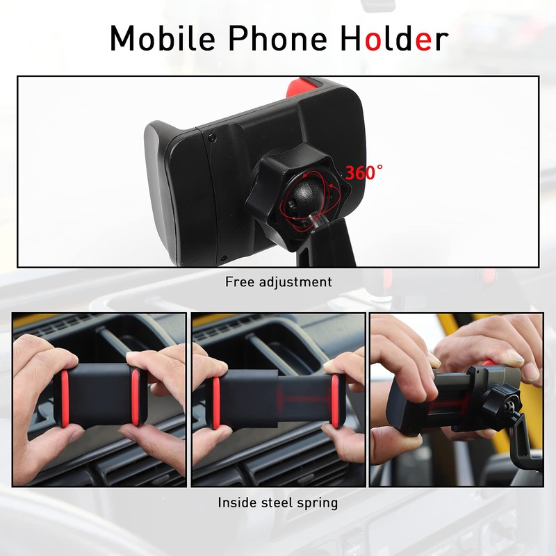 JeCar for Jeep TJ Phone Holder Mount Center Console Dash