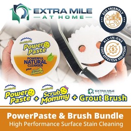 Power Paste Natural Cleaner, Long-Lasting Power Paste Scrub Bundle with Durable Power Grout Scrubber, Effectively Clean Dirty Lines by Extra Mile Home
