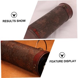 PACKOVE 1Pc Vintage Wooden Wine Box Decorative Storage Case Retro Design with Durable Buckles for Home Decor and present Giving European Style Carved Pattern for Single Bottle Storage