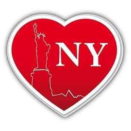 Zirni I Love New York Heart Sticker Decal Design 5'' X 5''