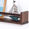 AZSKY Nursery Book Shelves Deep Walnut Wall Mount Floating Book