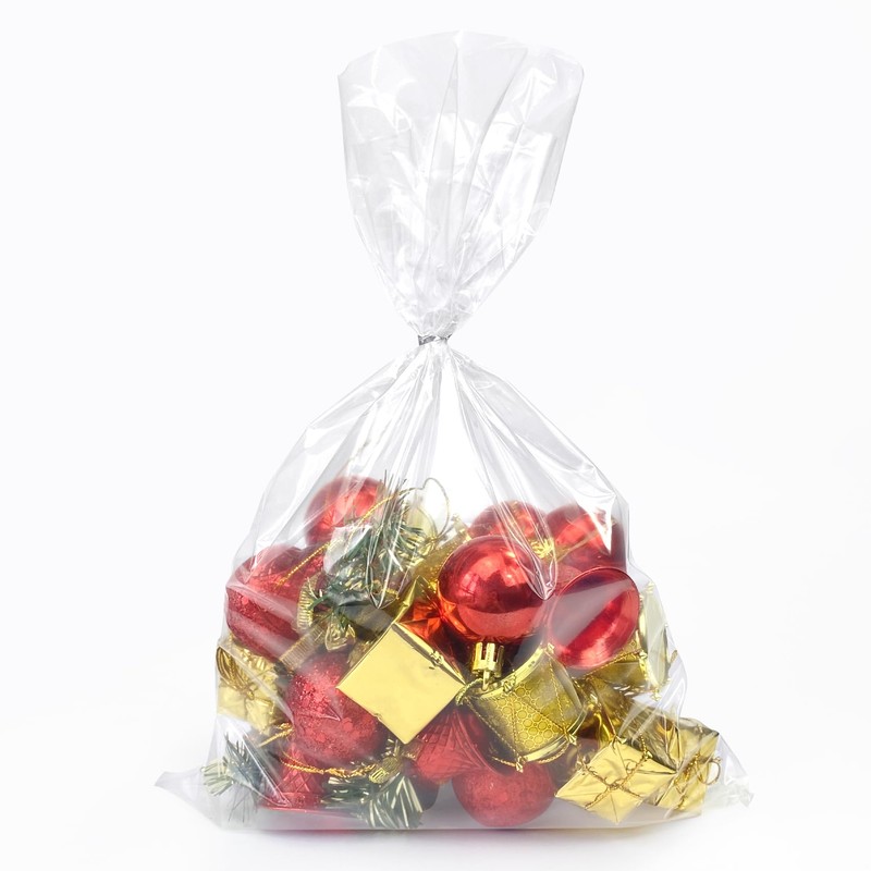 9x14 Inches Clear Plastic Bags for Packaging, 50 Pieces Flat