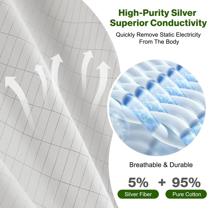 OneAmg Grounding Bed Sheet, 95% Organic Cotton & 5% Pure