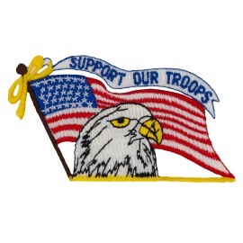 Support Our Troops Patch (455) 3 1/2" x 2" Embroidered Patch 20375