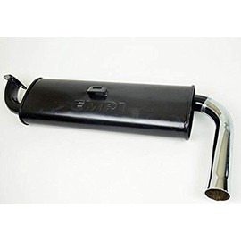 Quiet Muffler, with Chrome Tip, 3 Bolt Flange, for Beetle, Compatible with Dune Buggy
