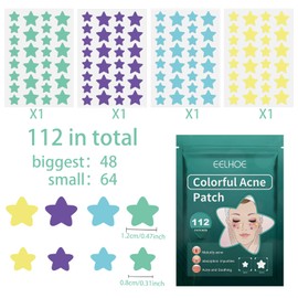 Pimple Patch, Pack of 112 Stars Pimple Plasters Set, Hydrocolloid Pimple Patches, Waterproof Acne Sticker Pimple Patch Cover Redness Acne Stains, Pimple Plasters for All Skin Types