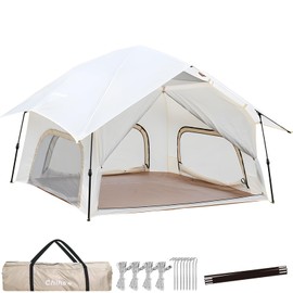 Chihee Camping Tents Pop up Easy Setup 2-Person Instant Tent Outdoor Shelter Stand-up Tent Square Family Cabin with Mesh Windows External Rainfly Carry Bag Portable Spacious Ventilation Beach Travel