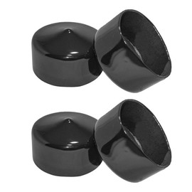YAFIYGI Rubber Pipe Cap End Caps 2 Inch Round Black Vinyl Covers Pack of 4 Hardware Plugs for Pipes Dock Poles PVC Flexible Push On Design Metal Tubing Post Rubber Cover Snug Fit 1" Deep