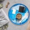 Spsyrine Round Marble Decorative Tray, 13" Plastic Serving Tray with