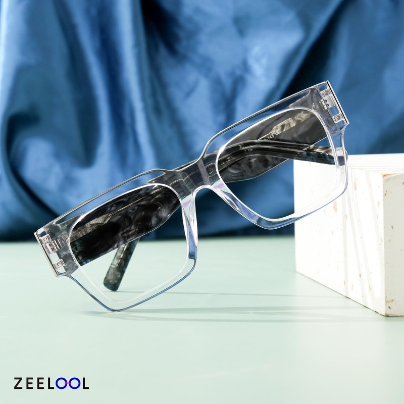Zeelool Retro Square Eyeglasses Frame for Men with Non-prescription Clear
